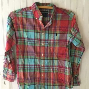 Boys Size Medium Ralph Lauren Polo Shirt Plaid